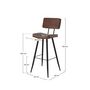 Voir la diapositive 4 : Rendez vous déco Lot de 2 chaises de bar grises/noires en cuir synthétique 75.5 cm - Texas