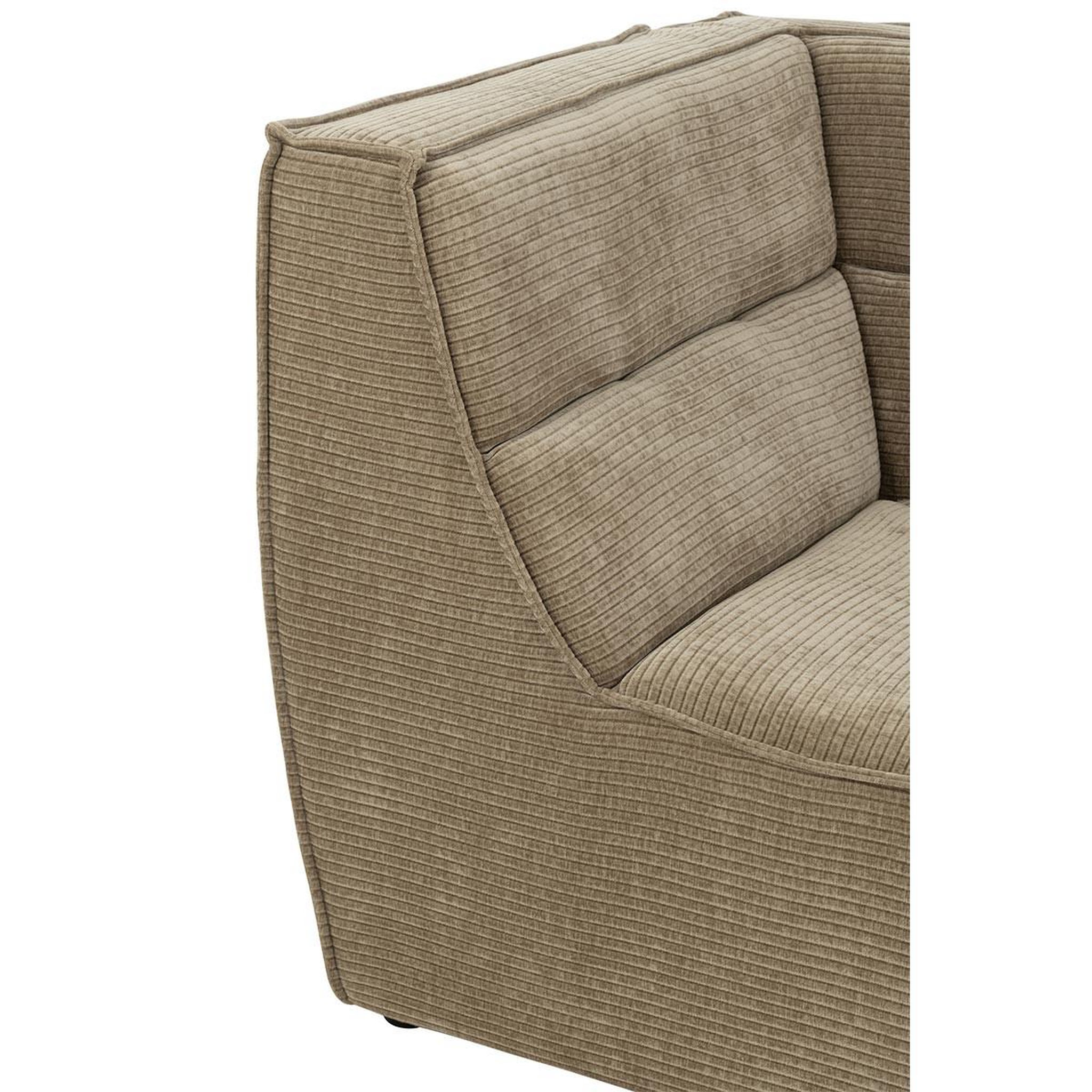 Voir la diapositive 6 : J-LINE Module canapé d'angle matelassé  grid  98cm taupe foncé