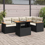 Voir la diapositive 1 : VIDAXL Salon de jardin 6 pcs avec coussins noir resine tressee acacia