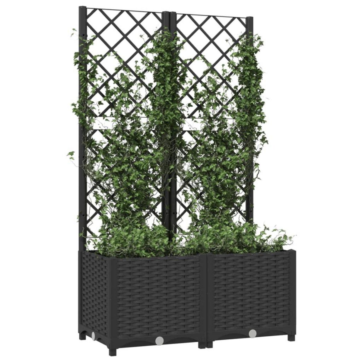 VIDAXL Jardiniere avec treillis Noir 80x40x136 cm PP