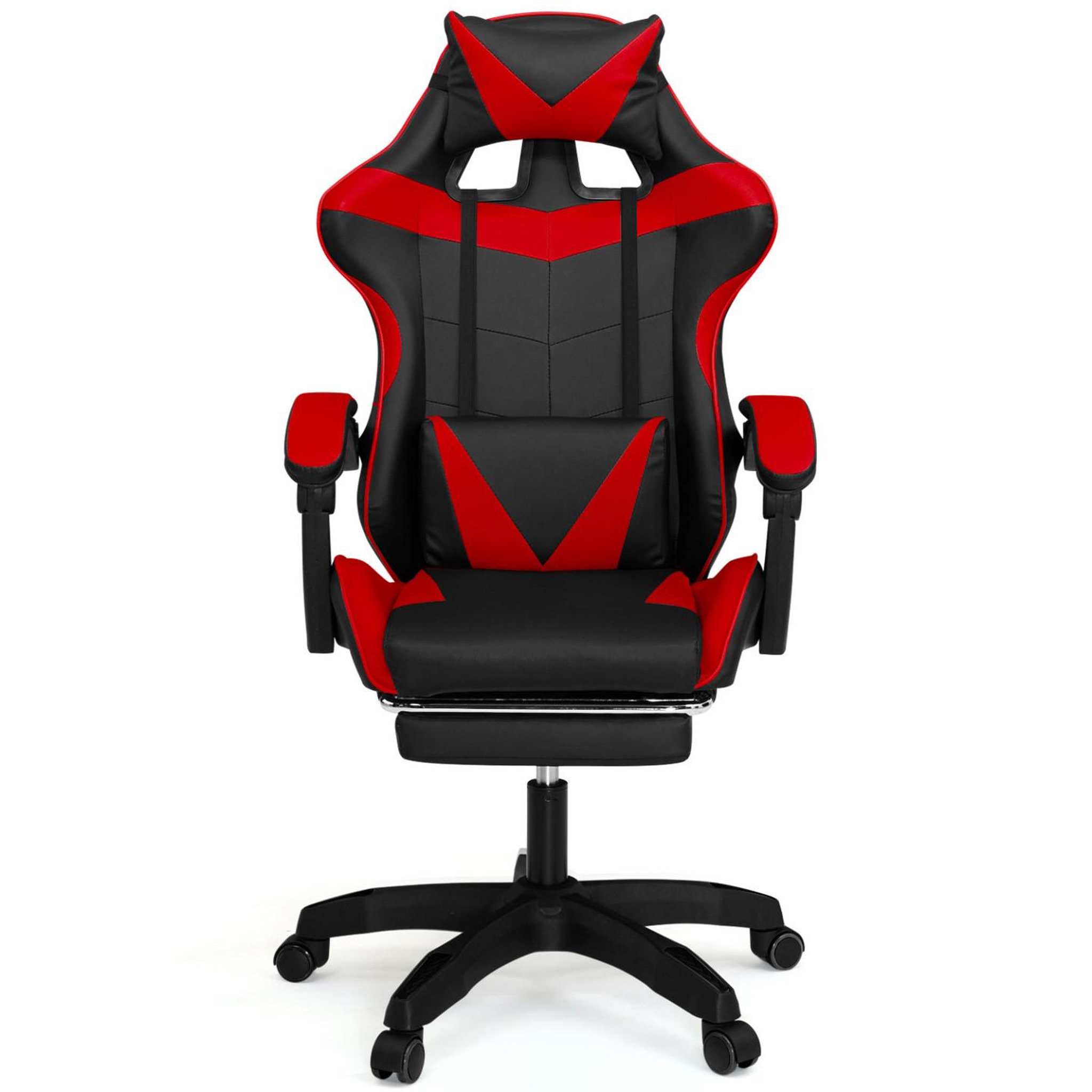 Voir la diapositive 5 : ID MARKET Fauteuil de gaming alex réglable avec repose-pied, coussin de tête et coussin lombaire noir et rouge