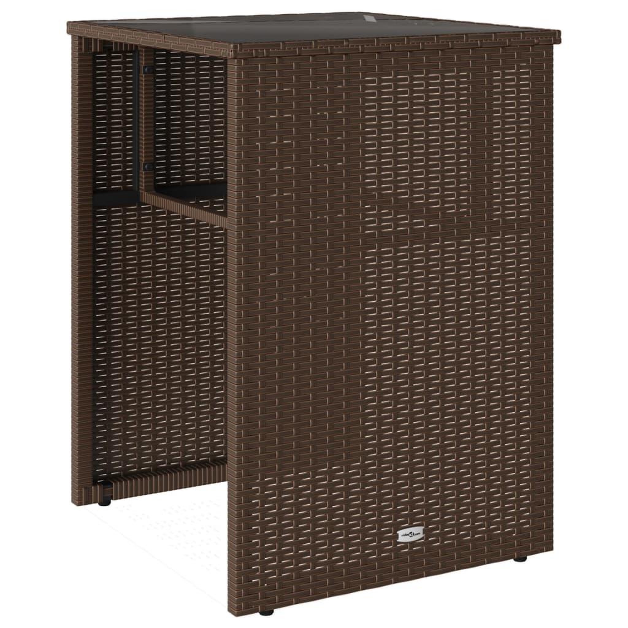 Voir la diapositive 4 : VIDAXL Ensemble de bistro 3 pcs avec coussins marron resine tressee