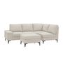 Voir la diapositive 1 : CONCEPT USINE Canapé d'angle 4-5 places en tissu chenille beige avec pouf COLCHESTER