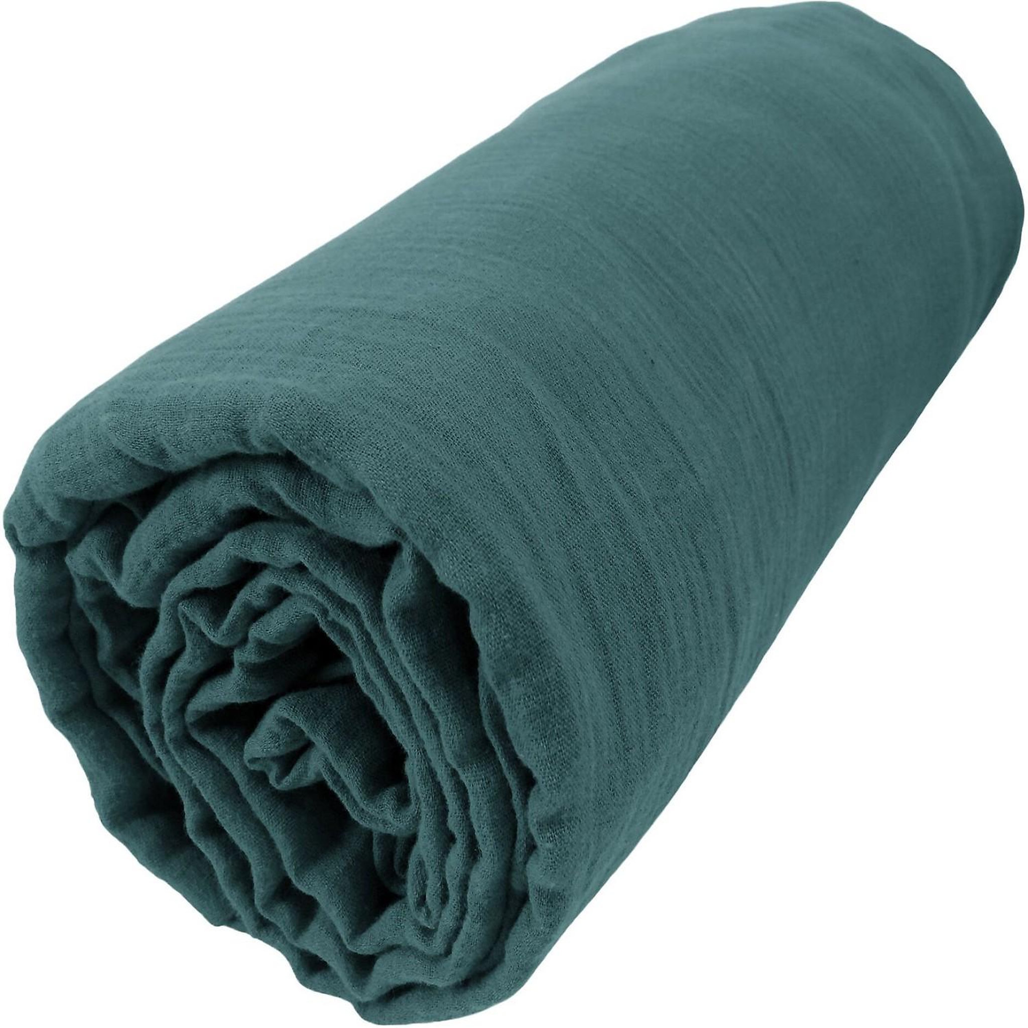 Voir la diapositive 2 : Home collection Drap housse 100% gaze de coton