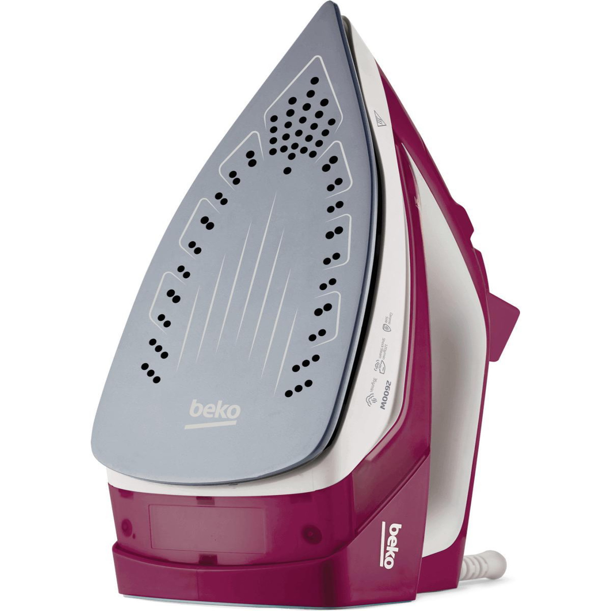 Voir la diapositive 3 : Beko Beko sim3126r fer à repasser fer à vapeur semelle en céramique 2600 w rouge