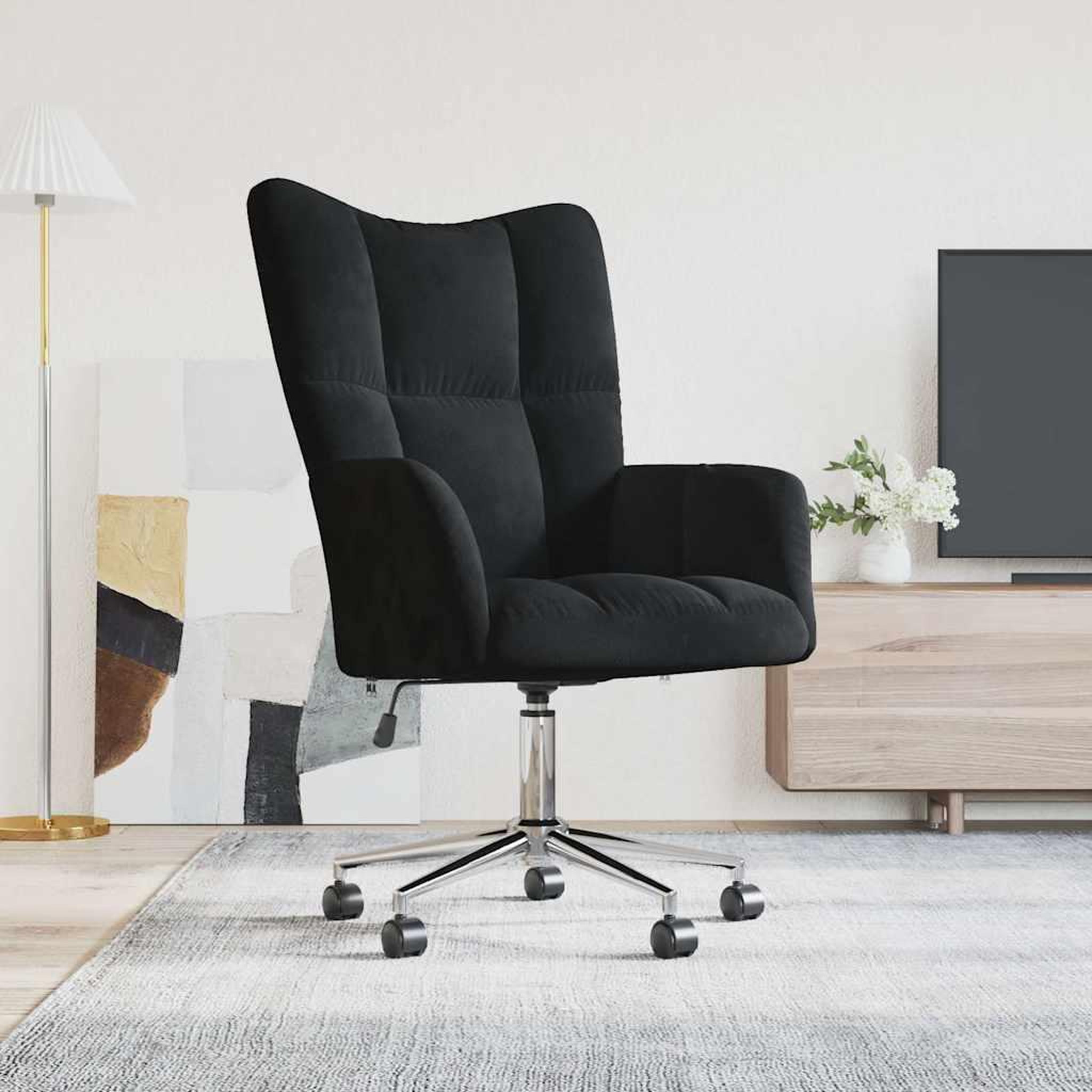 VIDAXL Chaise de relaxation Noir Velours