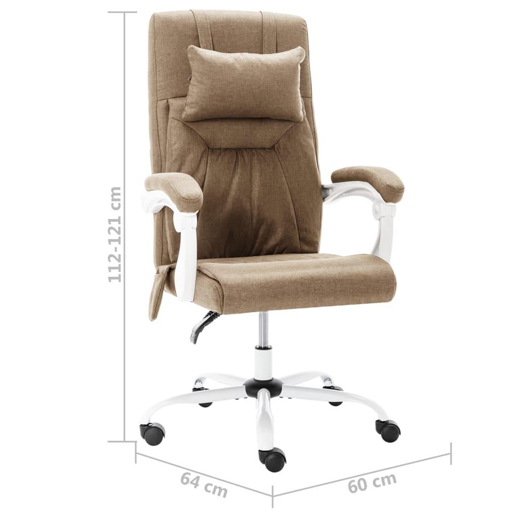 Voir la diapositive 6 : VIDAXL Chaise de bureau de massage Taupe Tissu