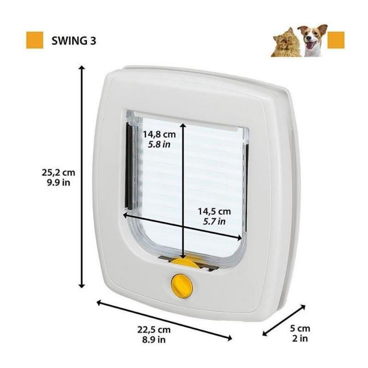 Ferplast Chatiere - FERPLAST - Swing 3 - 21,5 x 5 x 24 cm - Gris