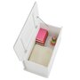 IDIMEX Coffre à jouets ELISA coffre de rangement malle rectangulaire avec abattant et 4 roulettes, en pin massif lasuré blanc