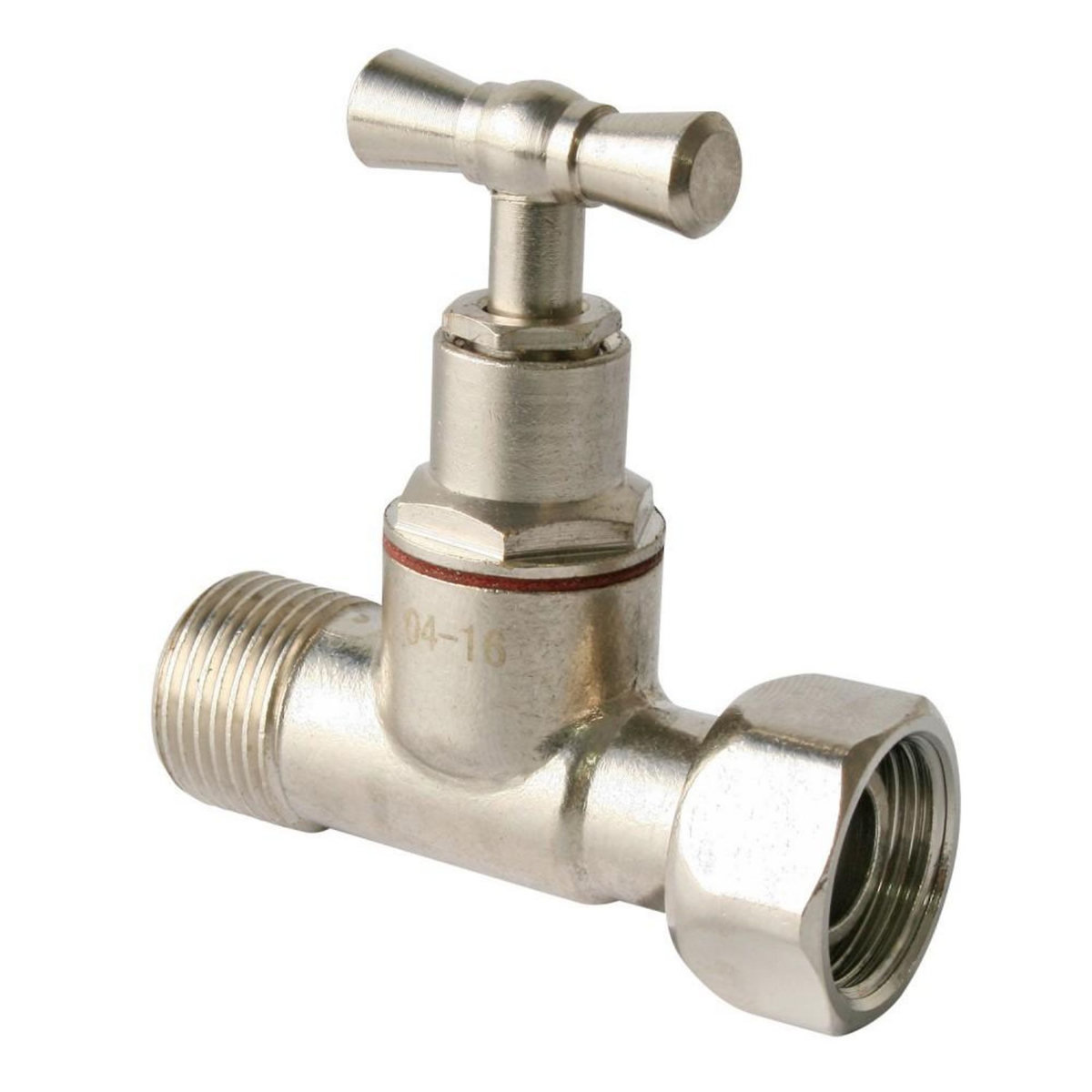 CENTRALE BRICO Robinet d'arrêt WC à clapet droit laiton nickelé