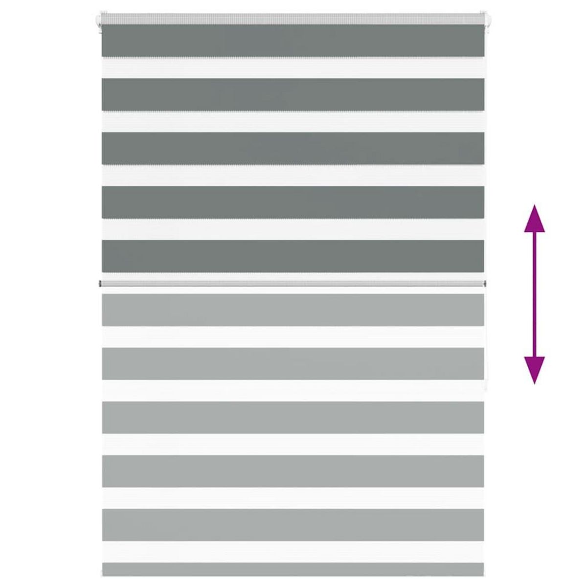 VIDAXL Store zebre gris fonce largeur du tissu 110,9 cm polyester