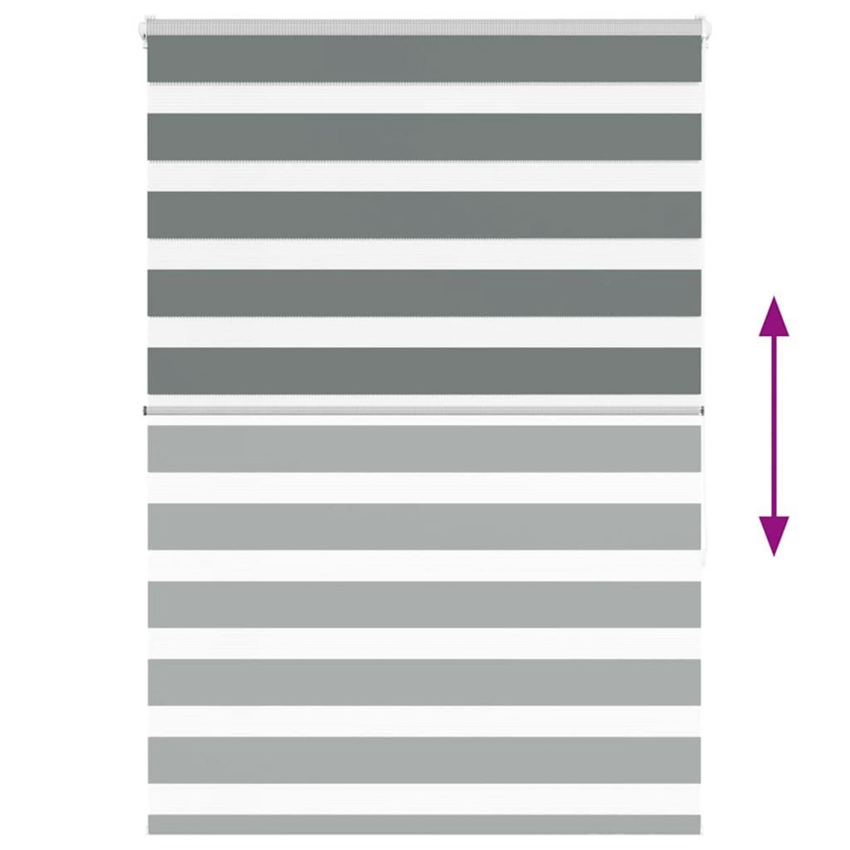 VIDAXL Store zebre gris fonce largeur du tissu 110,9 cm polyester