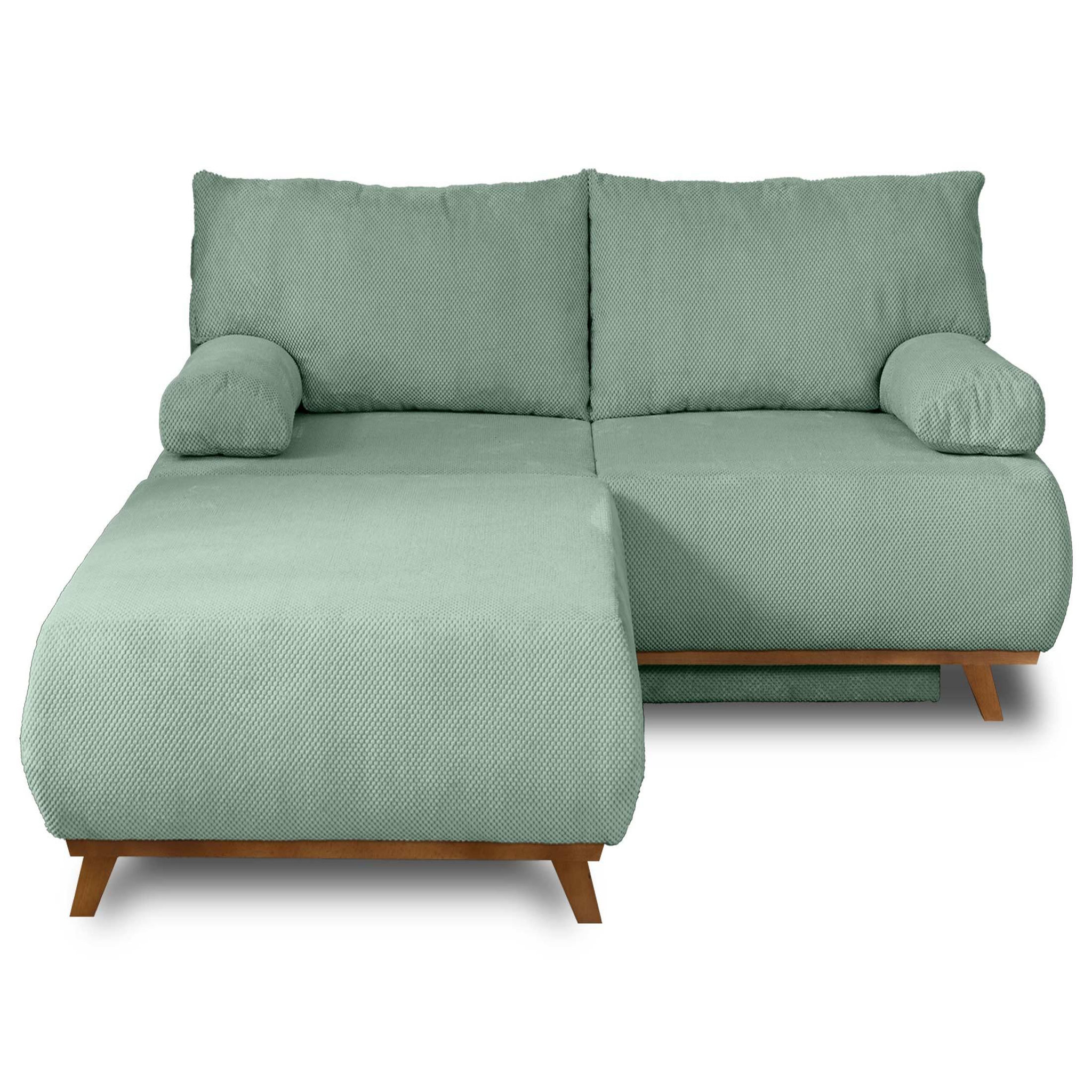 Voir la diapositive 1 : BEST MOBILIER Cristal - canapé 3 places - convertible avec coffre et grand pouf - en velours texturé