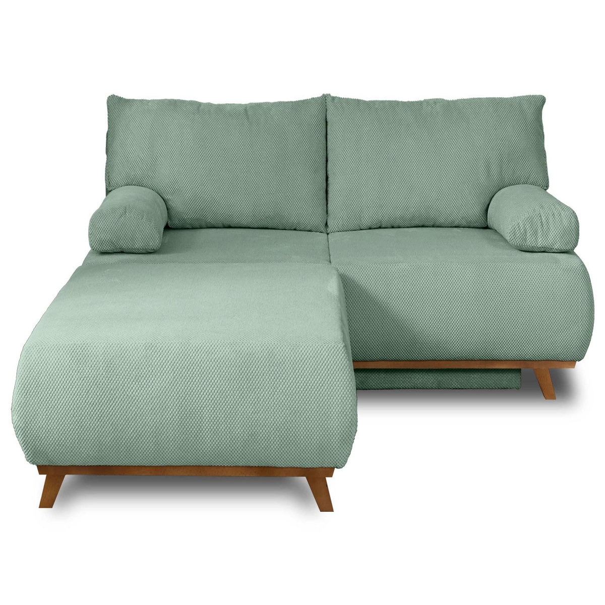 BEST MOBILIER Cristal - canapé 3 places - convertible avec coffre et grand pouf - en velours texturé
