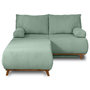 Voir la diapositive 1 : BEST MOBILIER Cristal - canapé 3 places - convertible avec coffre et grand pouf - en velours texturé