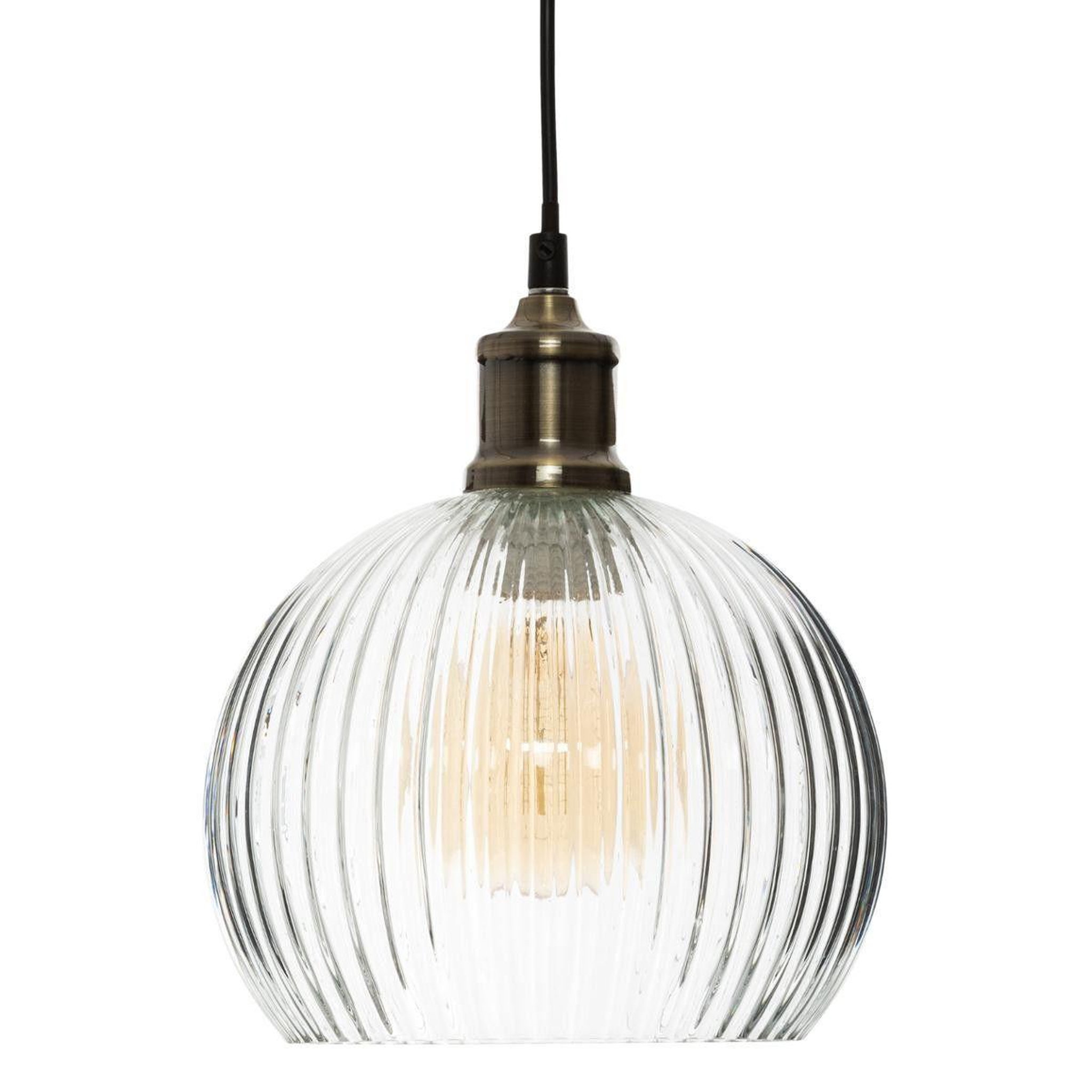 ATMOSPHERA Lampe suspension verre  laye  20cm transparente