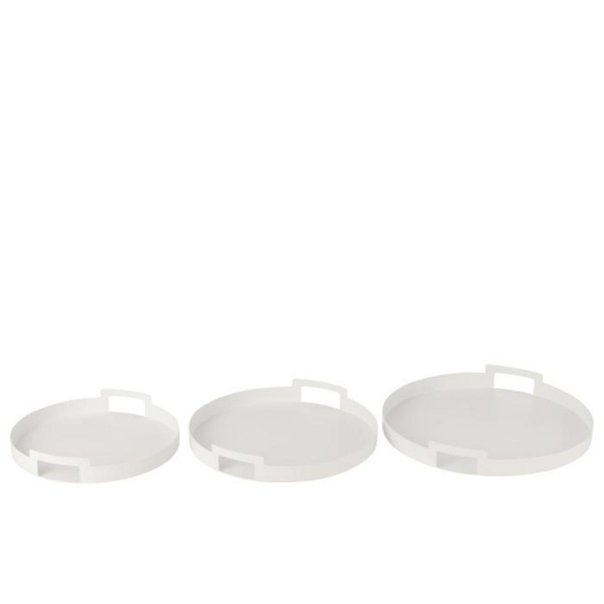 Paris Prix Lot de 3 Plateaux en Métal  Mathew  45cm Blanc