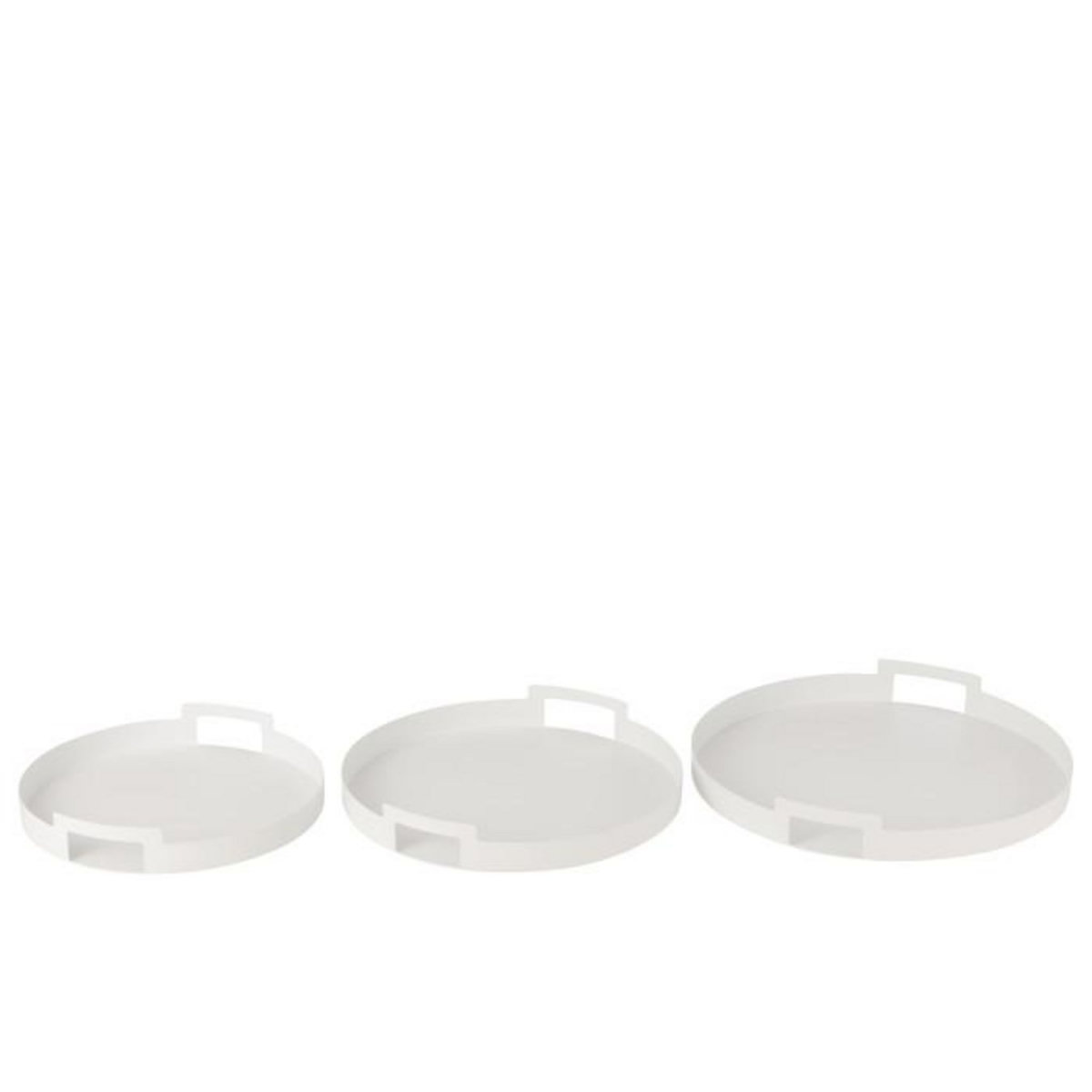 Paris Prix Lot de 3 Plateaux en Métal  Mathew  45cm Blanc