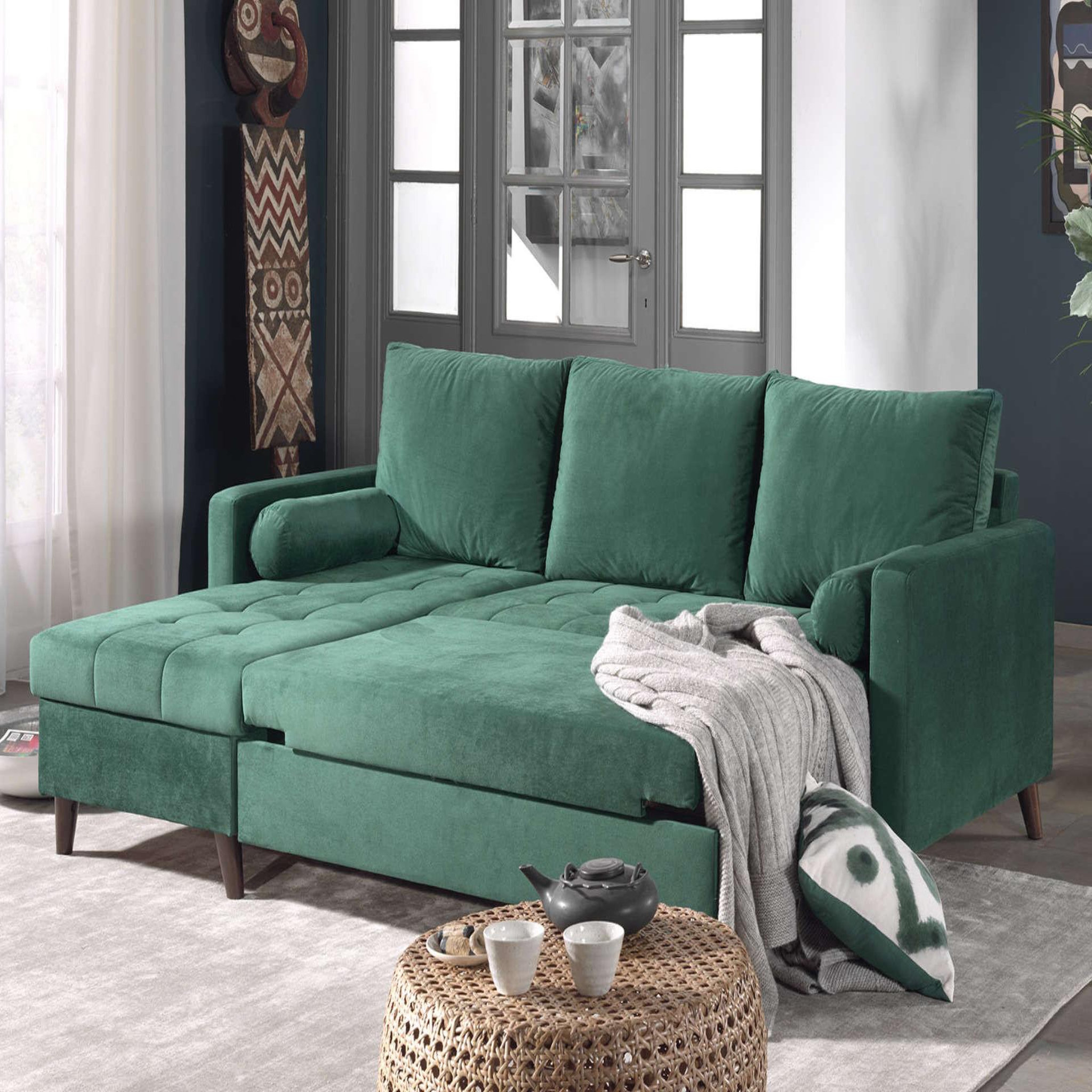 Voir la diapositive 4 : BEST MOBILIER Caronal - table à manger - blanche et pieds noirs - 4 à 8 personnes