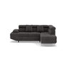 Voir la diapositive 1 : BEST MOBILIER Margaux - canapé d'angle droit 5 places convertible avec coffre et têtières réglables en velours texturé
