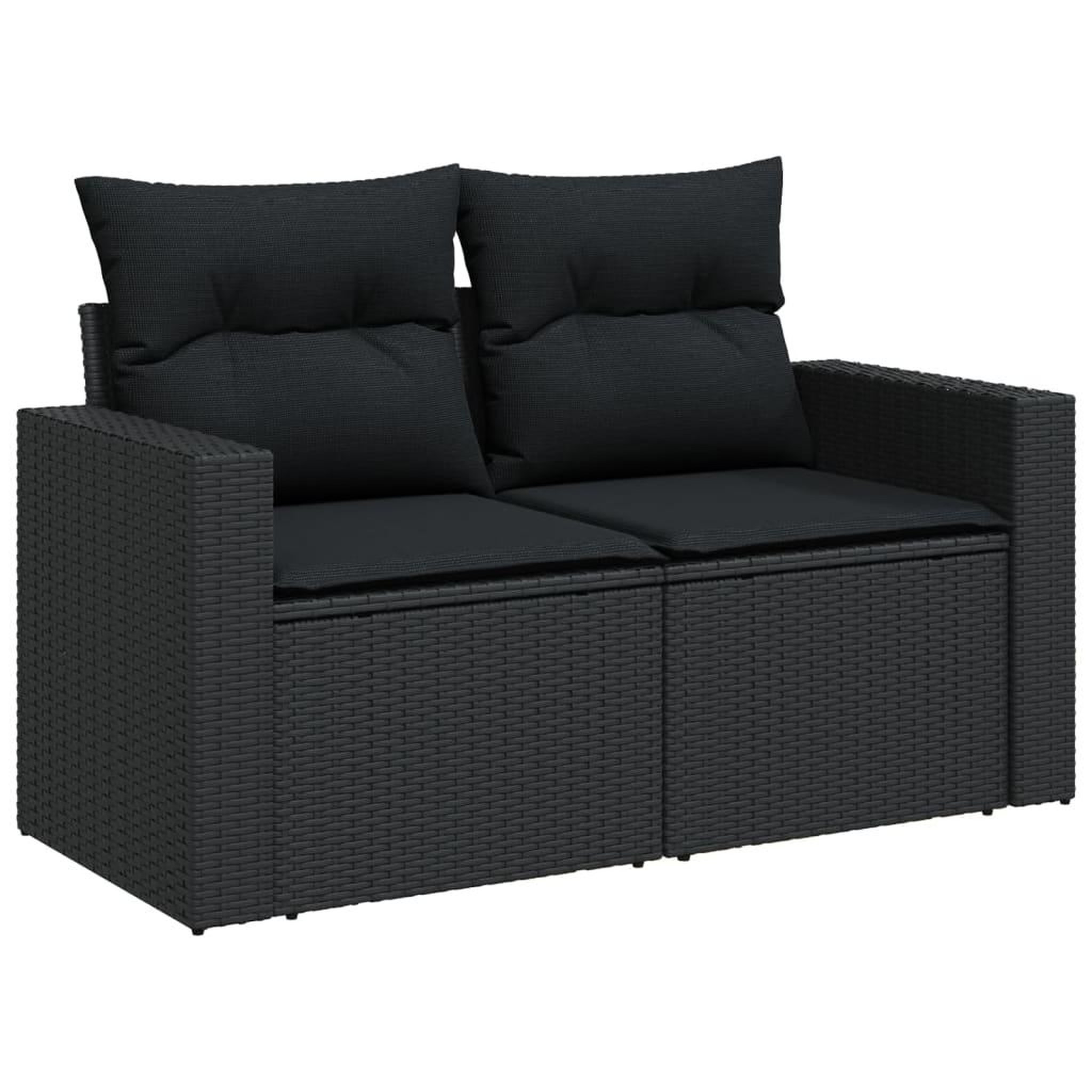 Voir la diapositive 4 : VIDAXL Salon de jardin 11 pcs avec coussins noir resine tressee