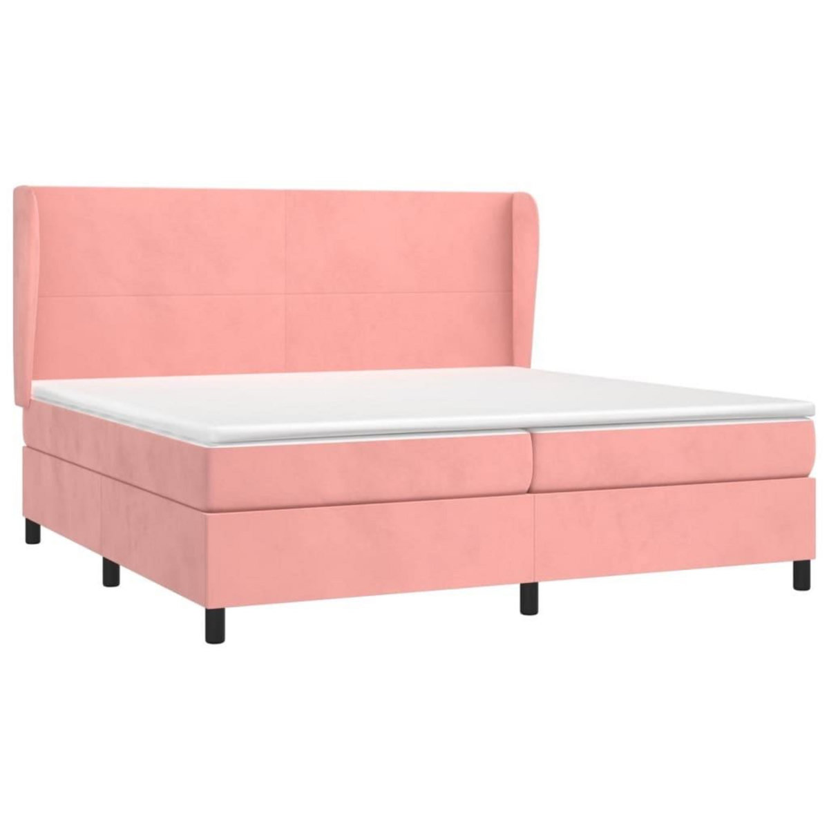 VIDAXL Sommier a lattes de lit avec matelas Rose 200x200 cm Velours