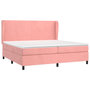 Voir la diapositive 3 : VIDAXL Sommier a lattes de lit avec matelas Rose 200x200 cm Velours