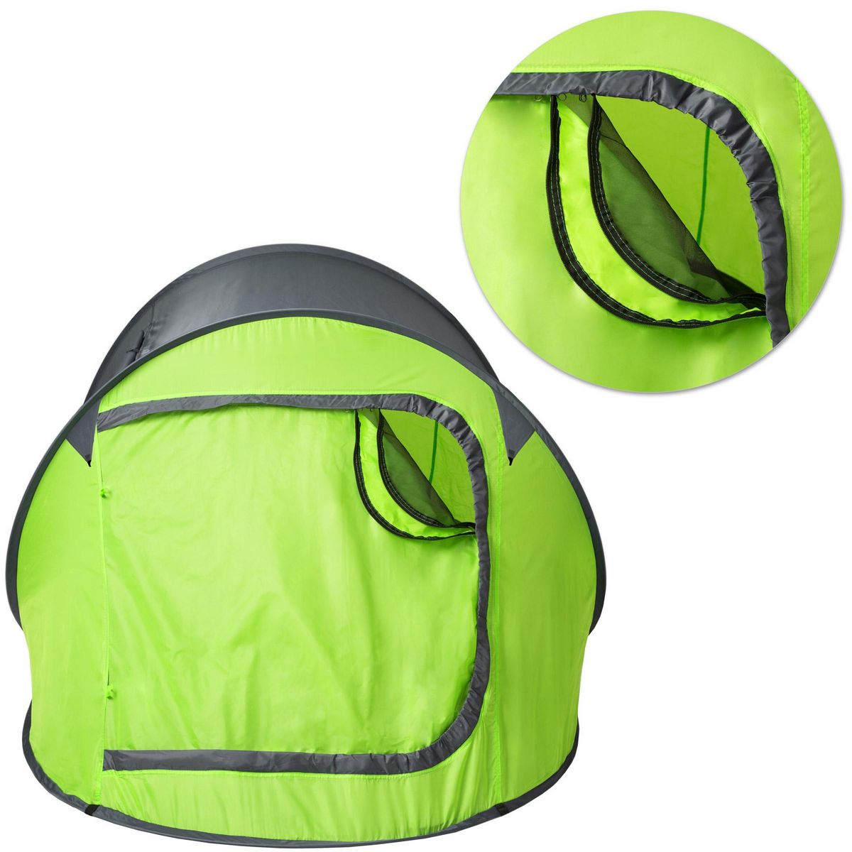 tectake Tente pop-up pour 2 personnes gris/vert