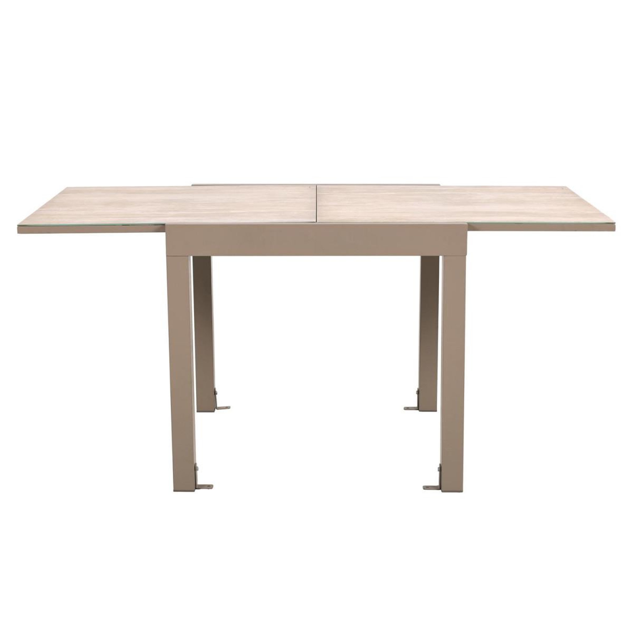Voir la diapositive 2 : The Home Deco Factory Table de Jardin Extensible  Ornela  80-160cm Naturel