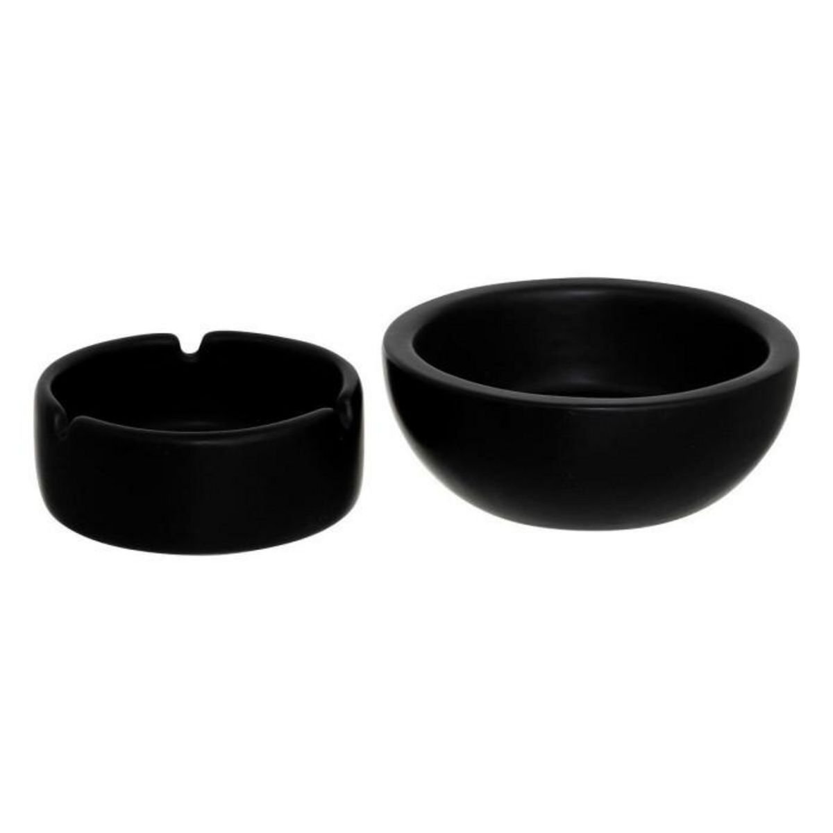 ATMOSPHERA Cendrier Boule en Céramique  Olme  10cm Noir