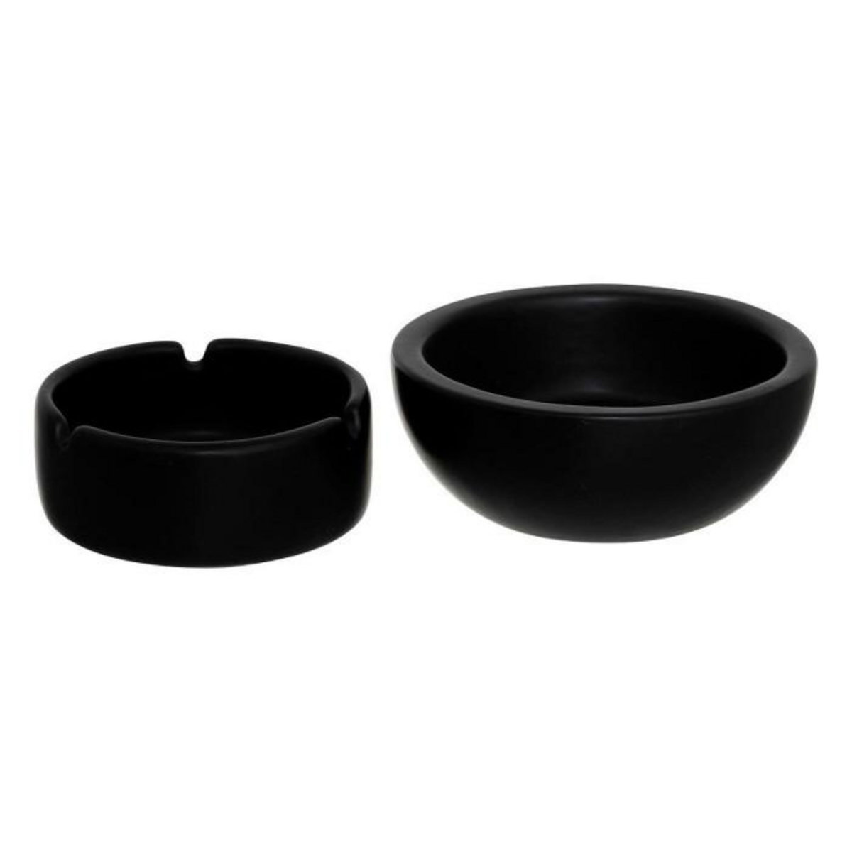 ATMOSPHERA Cendrier Boule en Céramique  Olme  10cm Noir