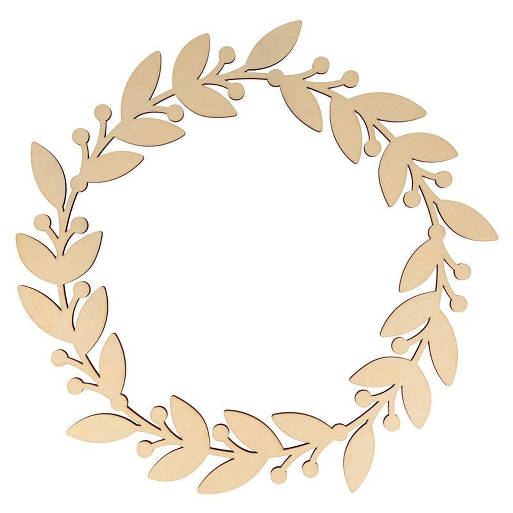 Voir la diapositive 2 : Artemio Couronne murale en bois Ø 35 cm - Feuilles & baies