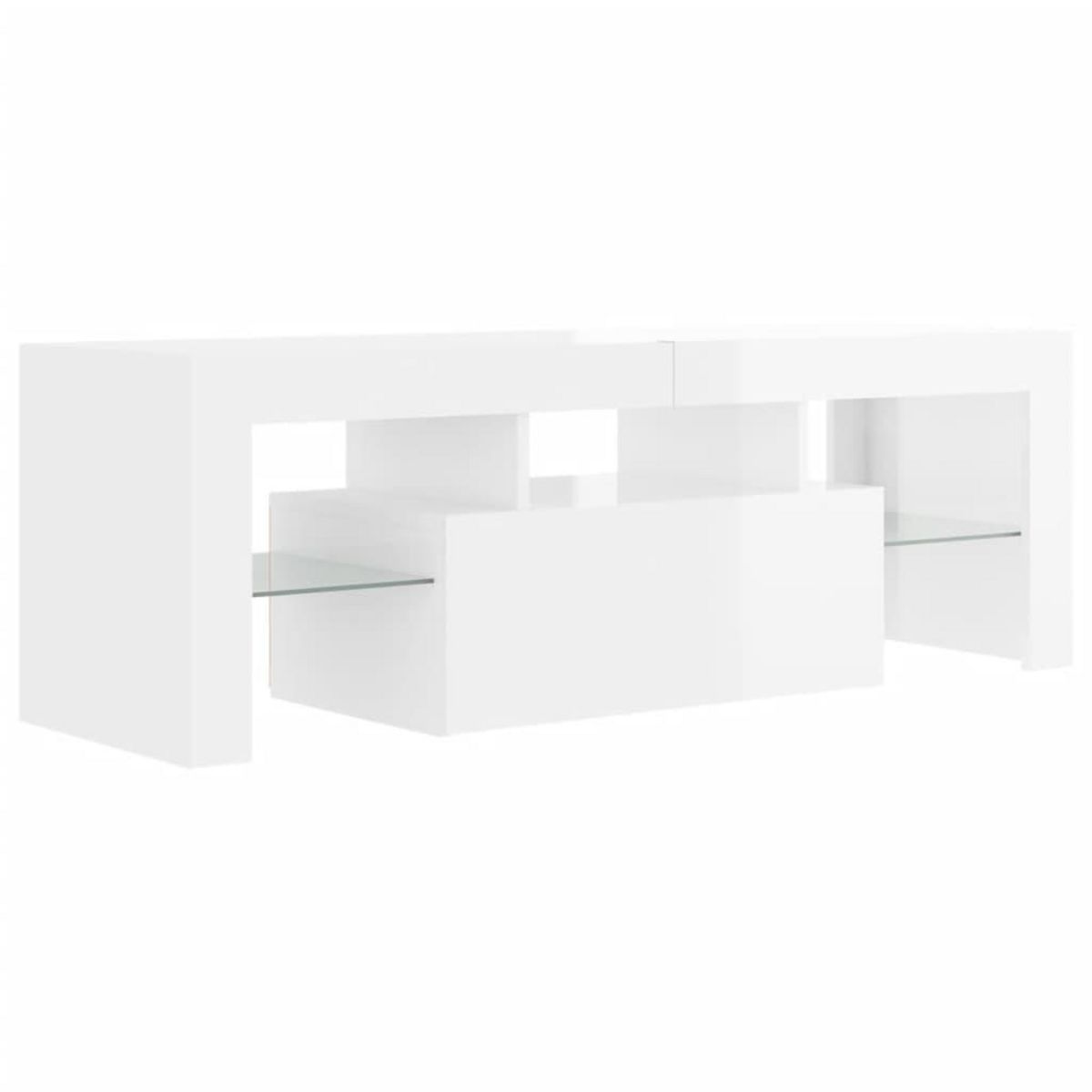 VIDAXL Meuble TV avec lumieres LED blanc brillant 120x35x40 cm