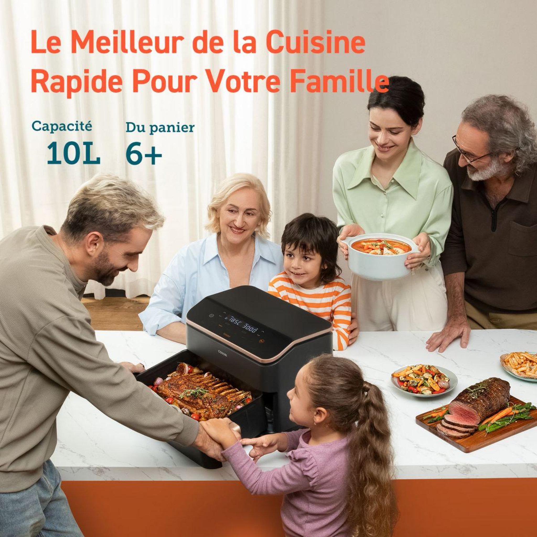 Voir la diapositive 3 : COSORI Friteuse sans huile kosp0027eun twinfry chef édition 10l