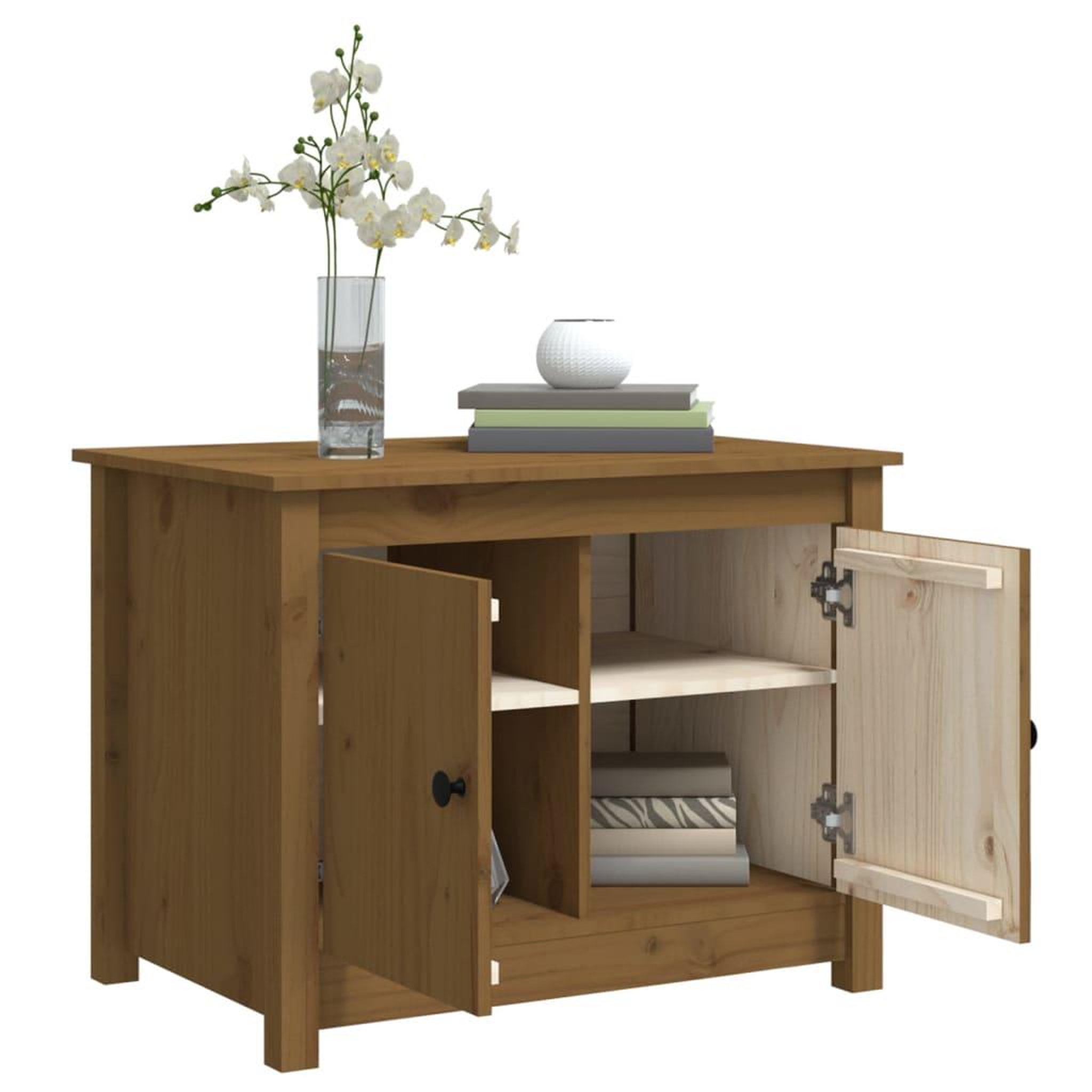 Voir la diapositive 5 : VIDAXL Table basse Marron miel 71x49x55 cm Bois massif de pin