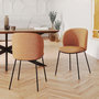 Voir la diapositive 2 : MAISON PAVANE Lot de 2 chaises en tissu jaune moutarde, pieds métal noir-Bulle