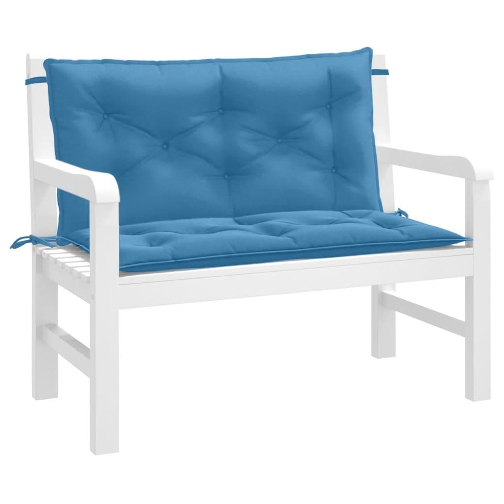 VIDAXL Coussins de banc de jardin lot de 2 bleu melange tissu