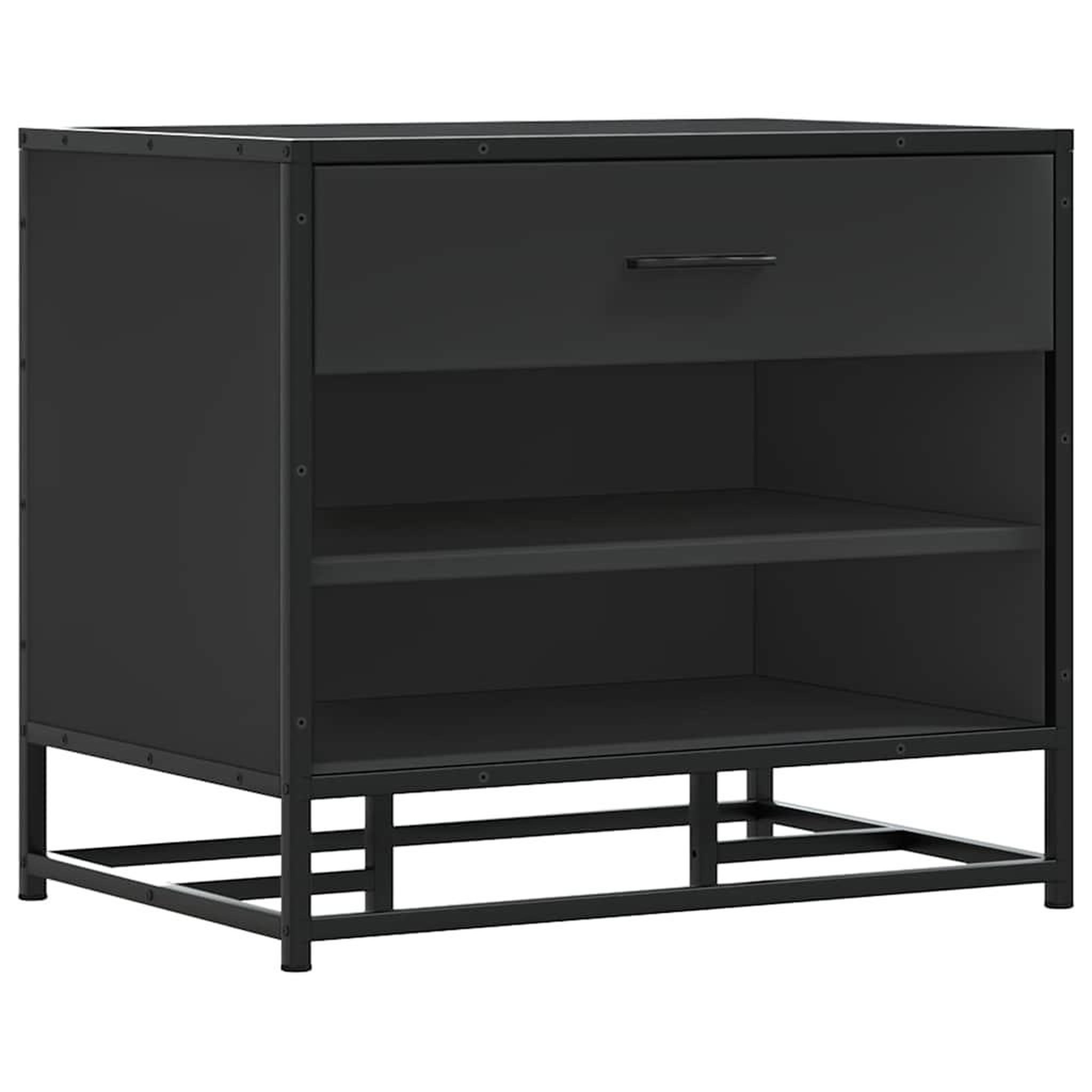 Voir la diapositive 2 : VIDAXL Banc a chaussures noir 60x40x53,5 cm bois d'ingenierie et metal