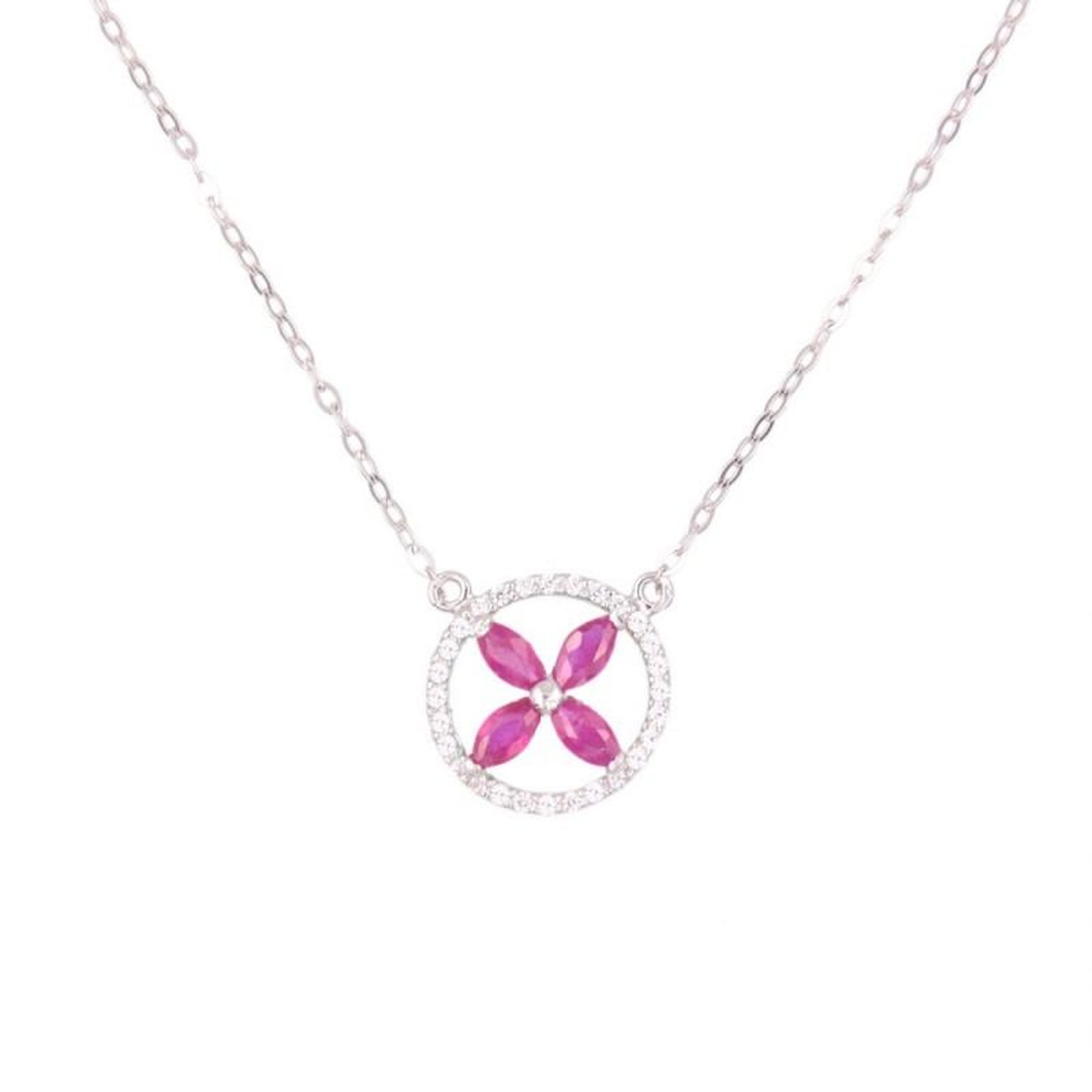 L'ATELIER D'AZUR Collier Or Blanc Serti de Rubis – Femme