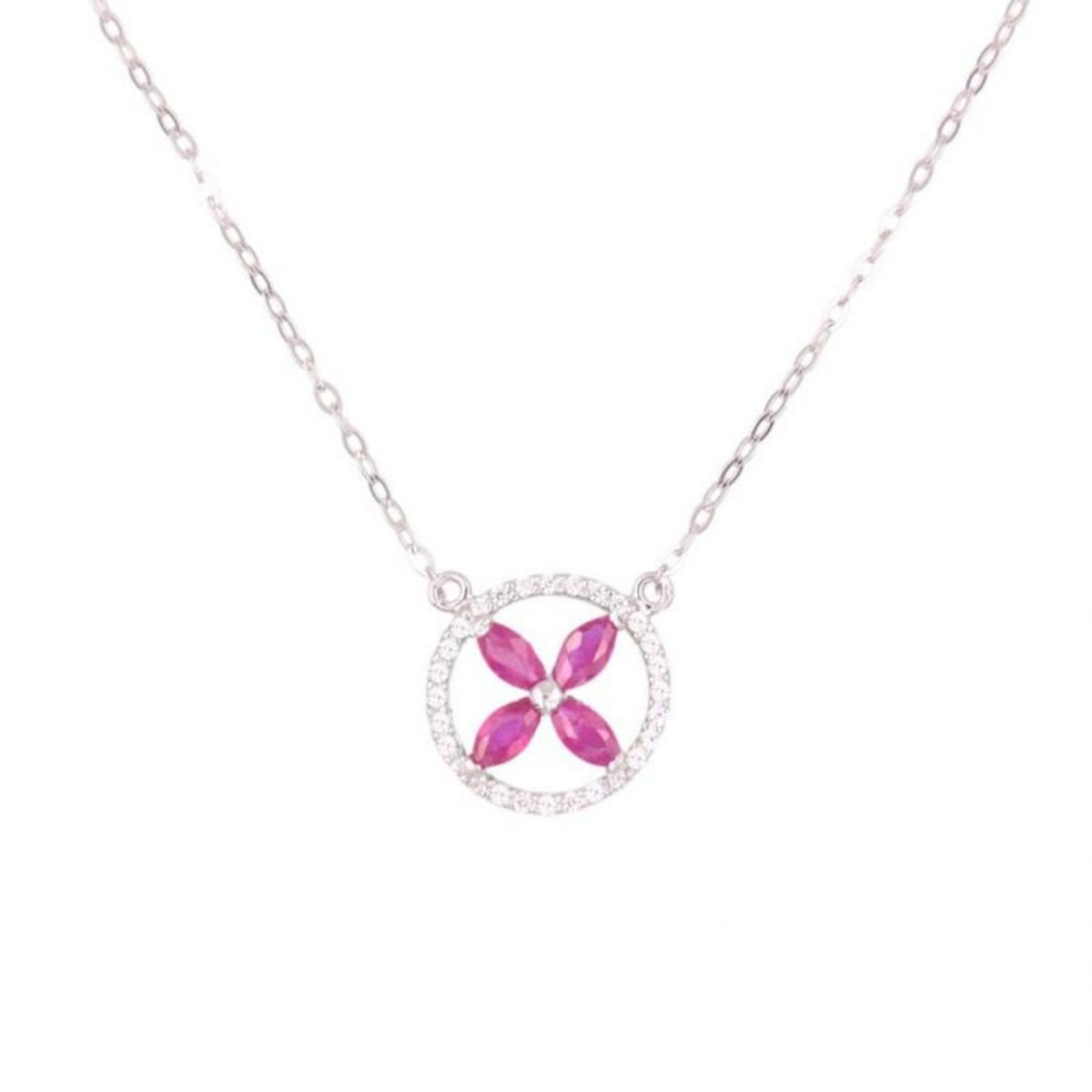 L'ATELIER D'AZUR Collier Or Blanc Serti de Rubis – Femme