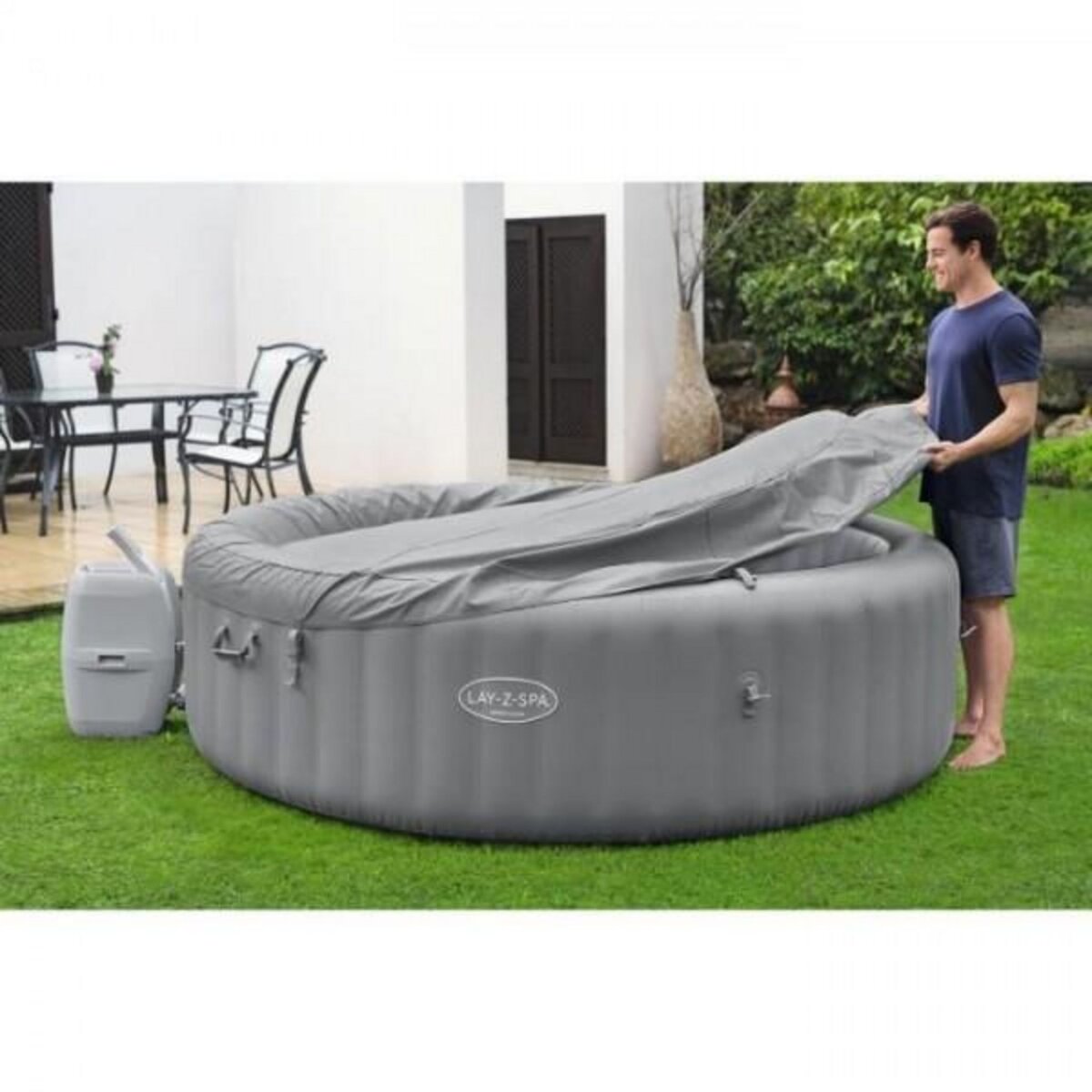 BESTWAY Spa gonflable BESTWAY - Lay-Z-Spa Grenada - 236 x 71 cm - 6 a 8 places - Rond (Livré avec couverture, cartouche et diffuseur)