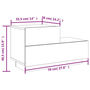 Voir la diapositive 6 : VIDAXL Table de chevet avec lumieres LED gris beton 70x36x40,5 cm
