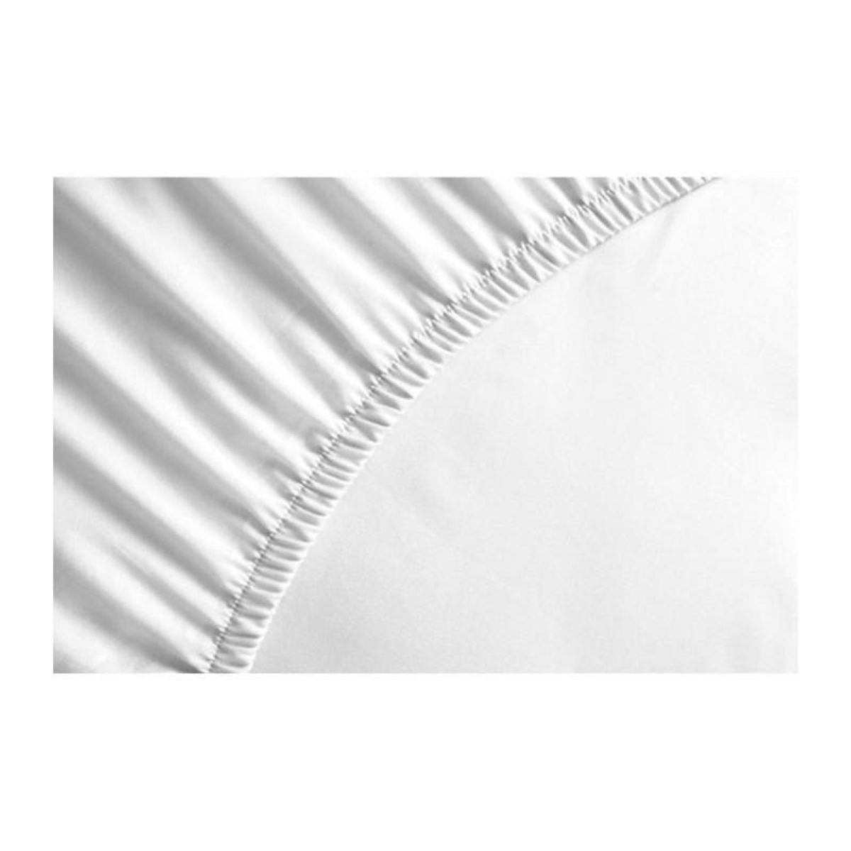 HOME LINGE PASSION Drap housse - HOME LINGE PASSION - HP71768 - 160 x 200 cm + 30 cm bonnet - Microfibre - 82 g - Blanc