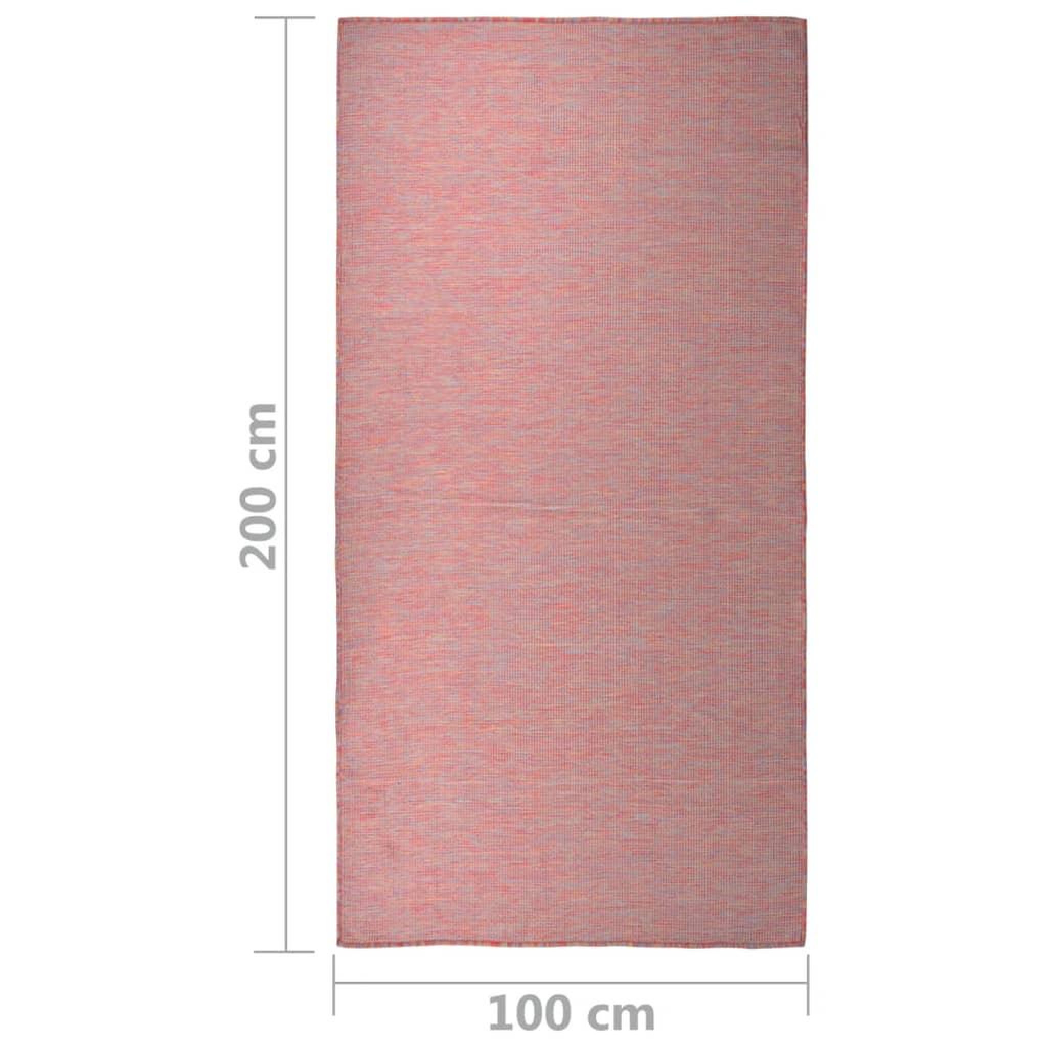 Voir la diapositive 6 : VIDAXL Tapis a tissage plat d'exterieur 100x200 cm Rouge