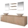 Voir la diapositive 3 : VIDAXL Dix pieces pour salle de bains avec lavabo et robinet beige