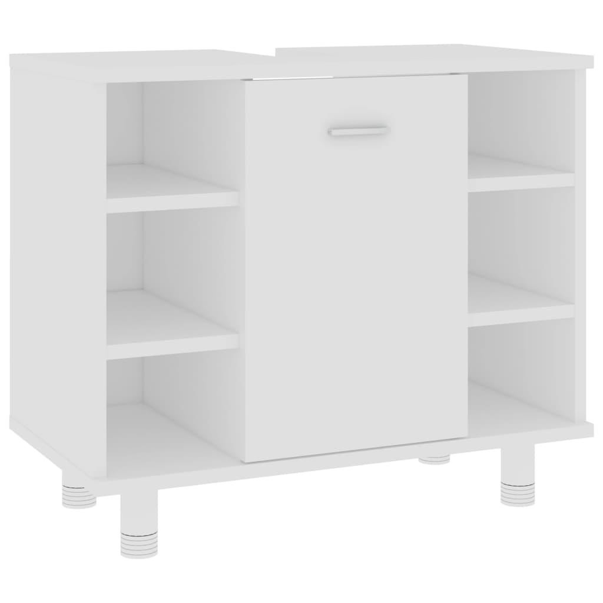 Voir la diapositive 2 : VIDAXL Armoire de salle de bain Blanc 60x32x53,5 cm Bois d'ingenierie