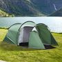Voir la diapositive 2 : OUTSUNNY Tente de camping 2-3 personnes montage facile 3 portes fenêtres dim. 4,26L x 2,06l x 1,54H m fibre verre polyester PE vert