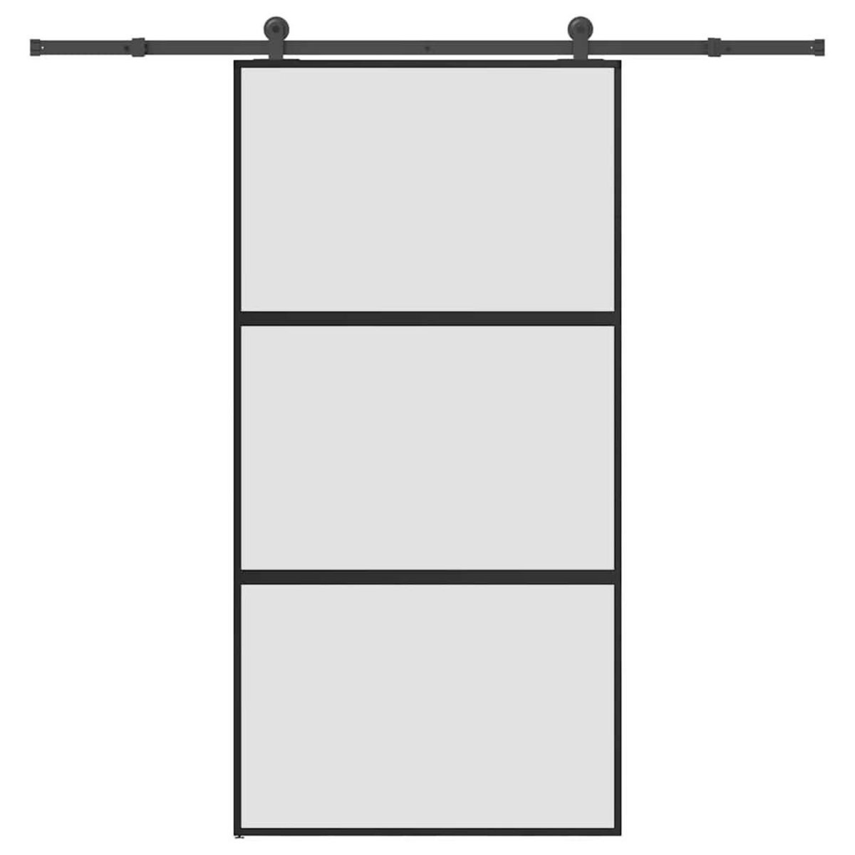 VIDAXL Porte coulissante kit de quincaillerie trempe verre aluminium