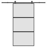 VIDAXL Porte coulissante kit de quincaillerie trempe verre aluminium
