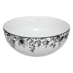SECRET DE GOURMET Saladier en Porcelaine  White Floral  23cm Blanc